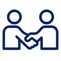 Icône poignée de main pour l’accompagnement individuel